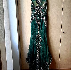 Αμπιγέ Πράσινο χρυσό Βραδινό φόρεμα (βάφτιση, γάμος)