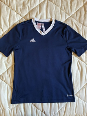 Adidas vintage dark blue V-neck t-shirt like new, XS