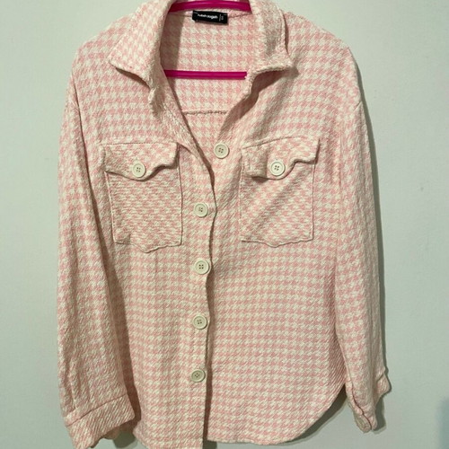Tweed spring jacket Fullah Sugah like new, one size, pink white