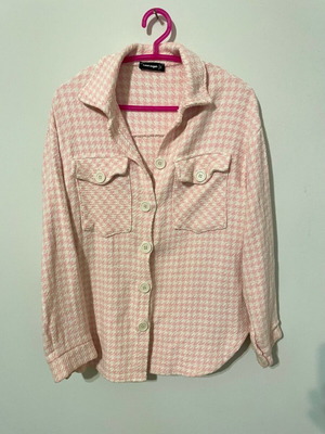 Tweed spring jacket Fullah Sugah like new, one size, pink white