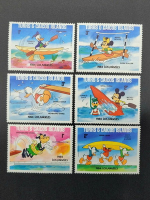 Disney Los Angeles Olympics '84 6 Stamps Set Mint