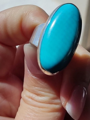 Silver ring 950 with natural turquoise
