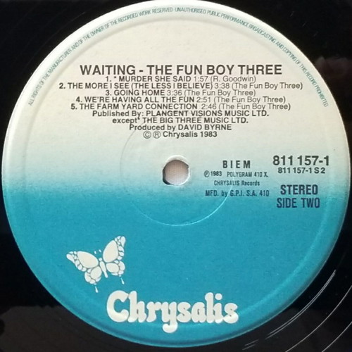 Fun Boy Three Waiting vinyl LP used, rock new wave album