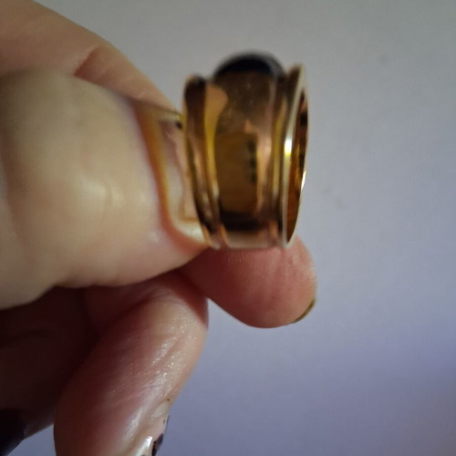 Vintage Atelier Cocktail Ring size 54, like new, blue and gold tone