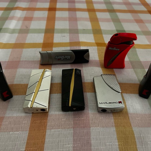 Marlboro lighters used, collectible set of 7 pieces