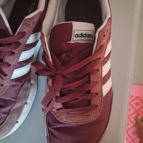 Adidas unisex athletic shoes size 43, white and red