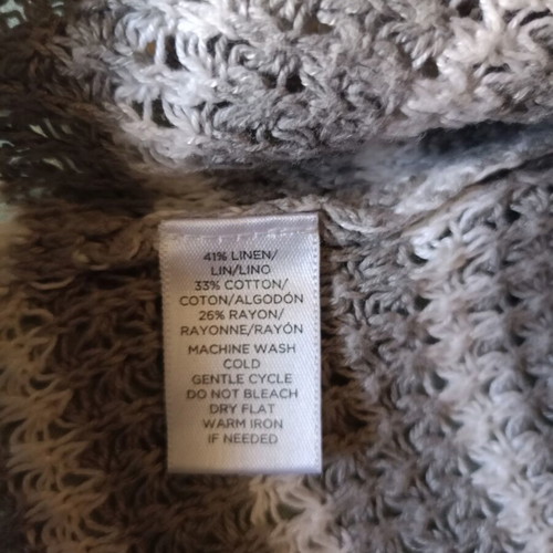 Ann Taylor LOFT women's knitted sweater XL like new, gray white stripes