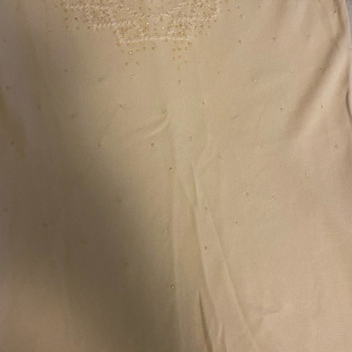 Thin pullover used, beige with beads