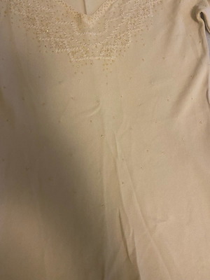 Thin pullover used, beige with beads