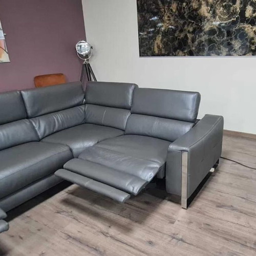 Torres designer gray corner sofa with electric relax mechanism new