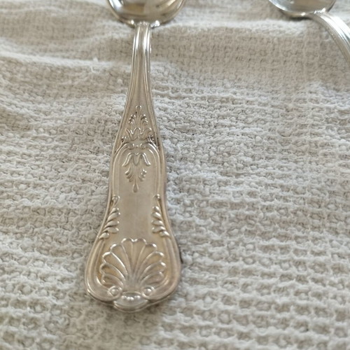 Kings Pattern Vintage Teaspoons Set of 12 NOS with Original Cloth Case