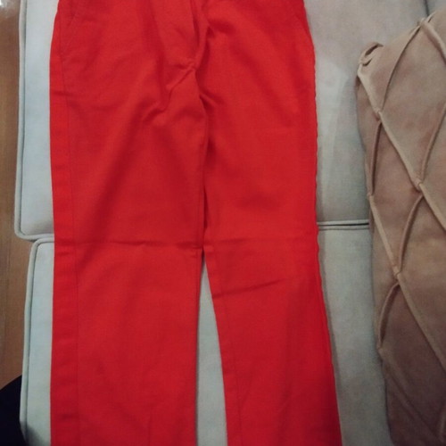 Iso women's red pants like new with satin trim