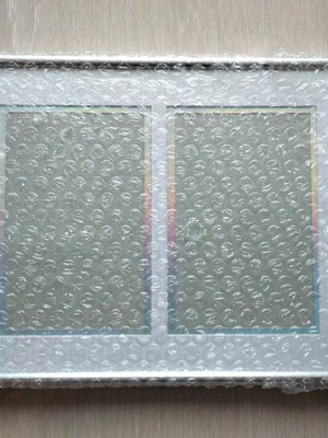 Double silver photo frame new with iridescent border