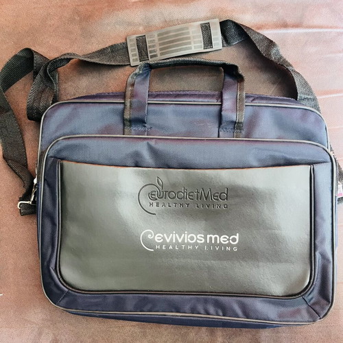Laptop bag like new, hand and crossbody, black and blue