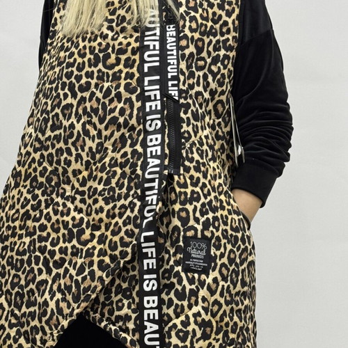 Leopard Print Vest A-Style one size like new, black