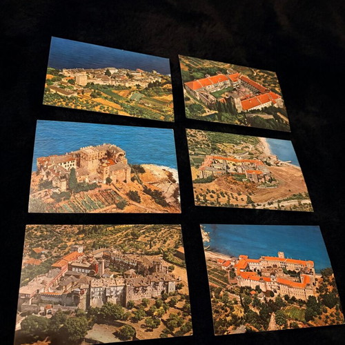 Collection of 6 vintage Mount Athos postcards like new