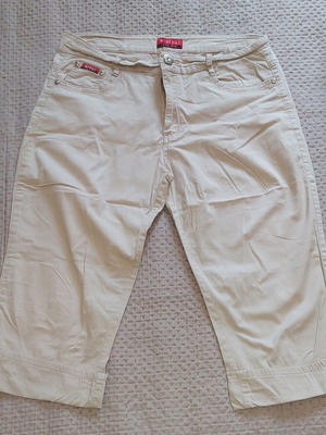Capri pants used, beige, size M-L
