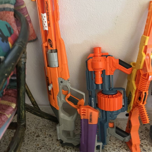 Nerf lot of toy blasters