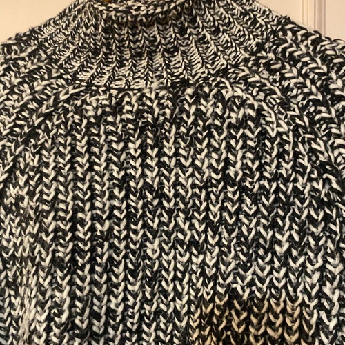 Women's black and white pullover with high collar like new