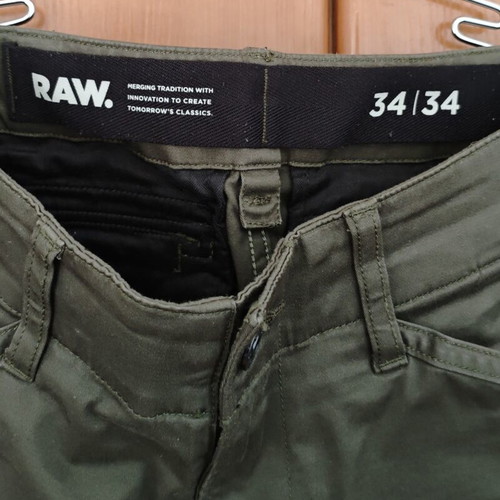 Raw cargo pants olive size 34