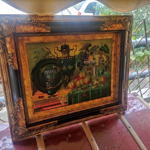 Fruit-themed painting like new, 50x60 cm with frame