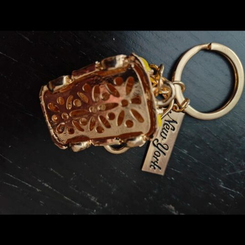 Mini New York Taxi Keychain new, yellow with rhinestones