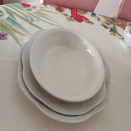 Vintage serving platters used, set of three from Aegean island