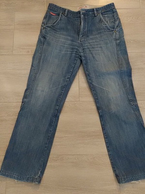 Dickies jeans used, size 34, blue with minor wear and patch