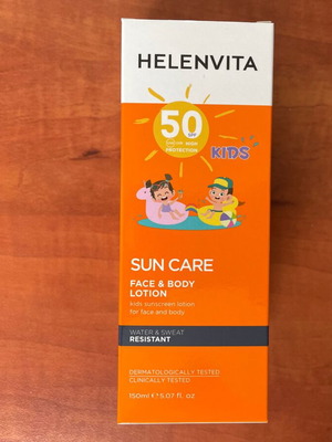 Helenvita Sun Care SPF50 Waterproof Kids Sunscreen Lotion 150ml New
