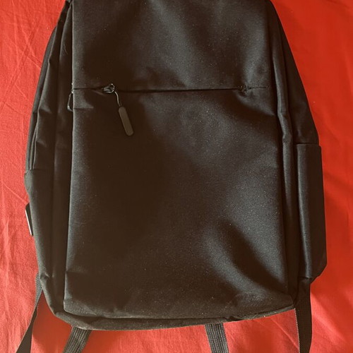 Laptop backpack with USB port and 3 compartments, black