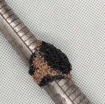 Handmade brass and black wire woven ring size 8