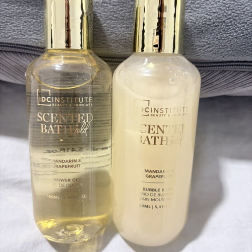 Shower gel and bubble bath set with stand, 160ml each