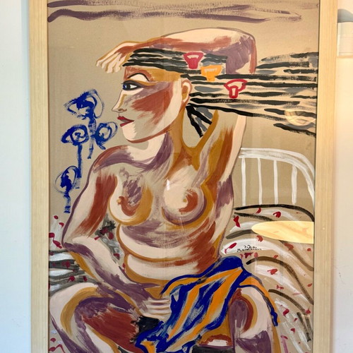 Painting by Lilian Manolakaki like new, 113x82 cm framed