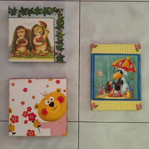 Set of 3 handmade children's frames like new