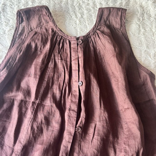 Zara Dusty Plum Flowy Top with Asymmetric Hem and Button Back, Size XS, Like New