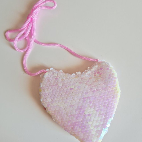 Children's wallet with pink sequins, unused