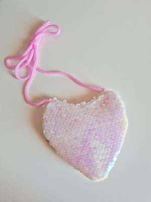 Children's wallet with pink sequins, unused