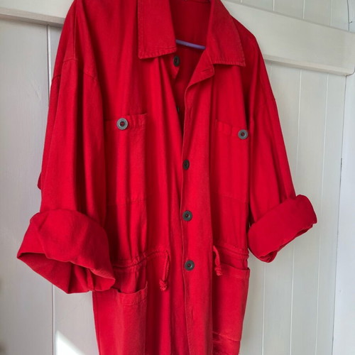 Unisex spring jacket red like new, cotton