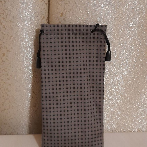 Glasses case new, waterproof fabric, gray with geometric pattern
