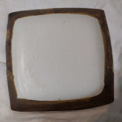 Faience platter handmade new with signature