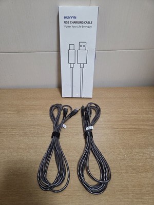 Hunyyn καλώδια USB φόρτισης νέα, πακέτο 2, 3 μέτρα, USB-A σε Micro-USB