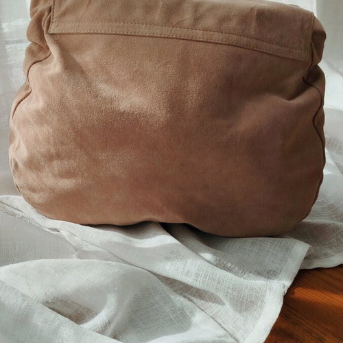 Shoulder bag made of genuine suede like new, hand painted