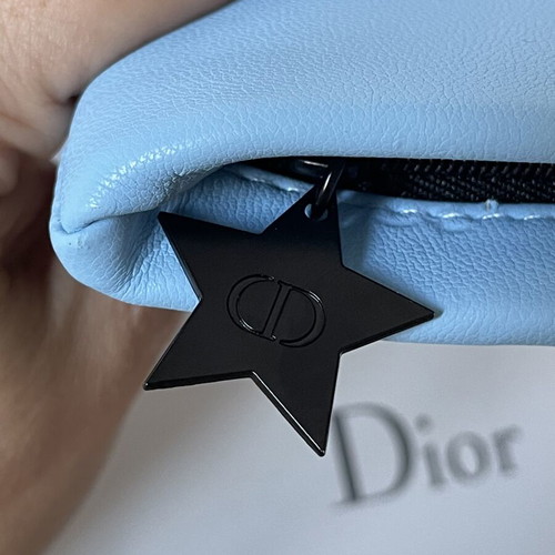 Dior Beautè pouch with metal star CD, ciel blue