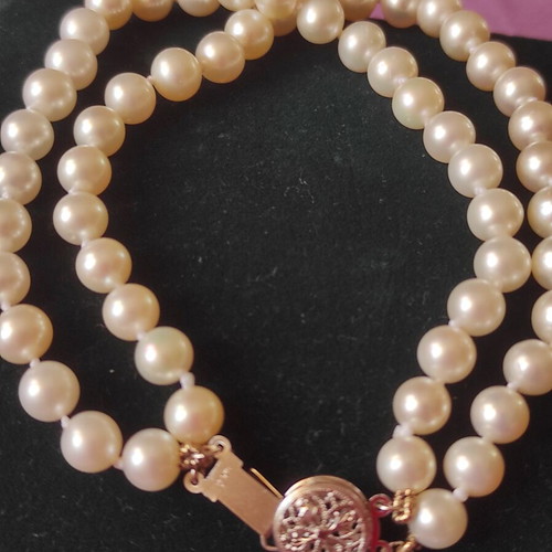Double Pearl Bracelet with 14K Clasp like new