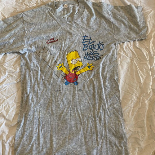 Grey T-shirt with The Simpsons print unisex used, size M