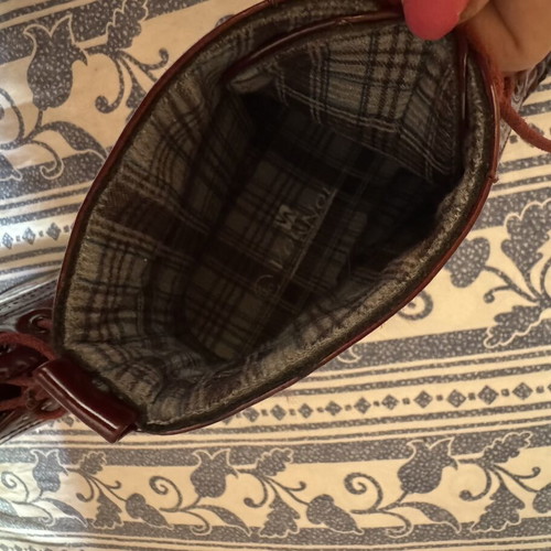Burgundy ankle boots like new, size 39, fabric plaid lining