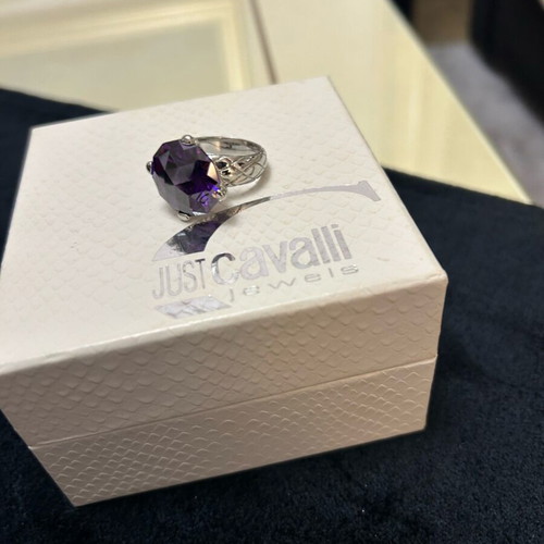 Just Cavalli ring like new with purple stone