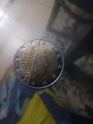 Luxembourg 2 euro coin used, normal circulation
