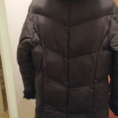 Women's winter jacket used Large with fur and hood black