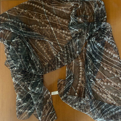 Vintage Italian scarf like new, black and beige